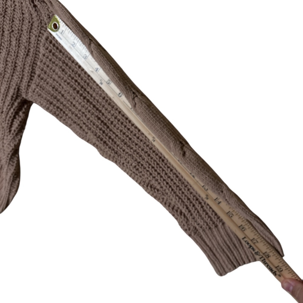 Almost Famous Taupe Cable Knit Turtleneck Sweater,Size XL - Picture 5 of 7
